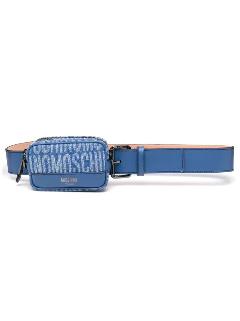 Moschino Cinto de couro com estampa de logo