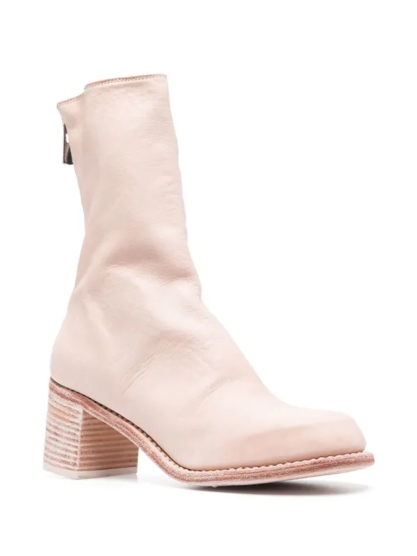 Guidi stack-heel Leather Ankle Boots | Pink | FARFETCH