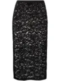 Cynthia Rowley crystal lace mesh pencil skirt - Black