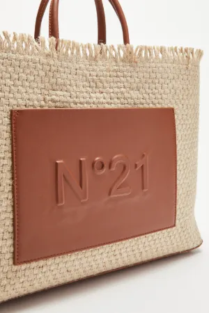 Logo-Embossed Woven Shopper
