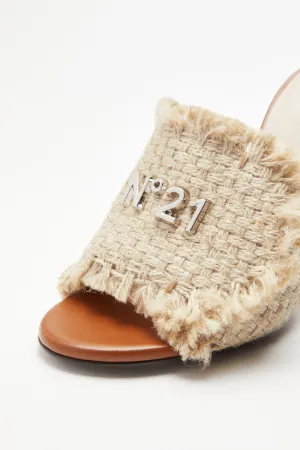 Logo Plaque Woven Mules