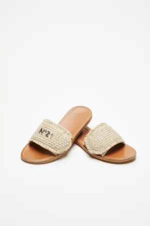 Logo Plaque Woven Slides