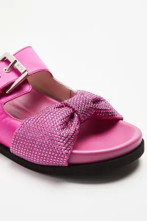 Crystal Bow-Embellished Sandals