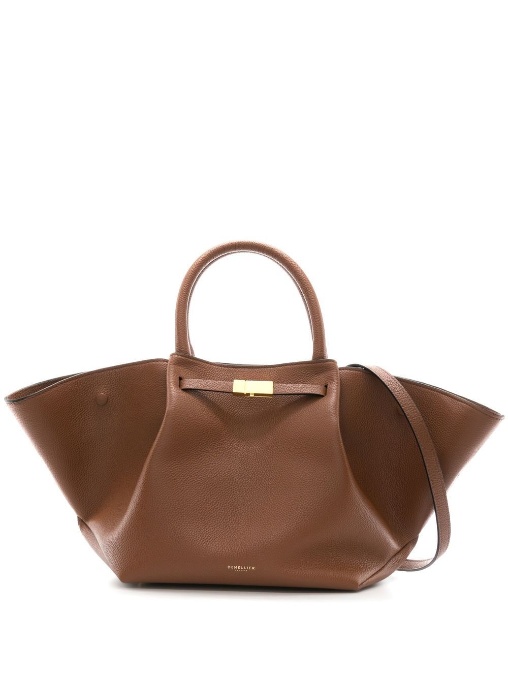 Demellier Oversized Leather Tote Bag In Brown