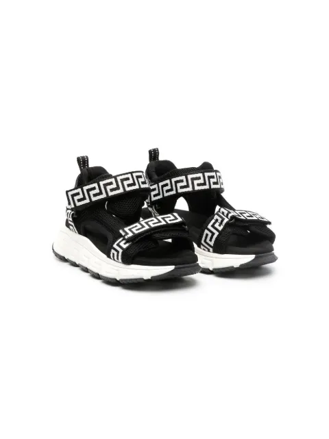 Versace Kids Greca-print touch-strap sneakers