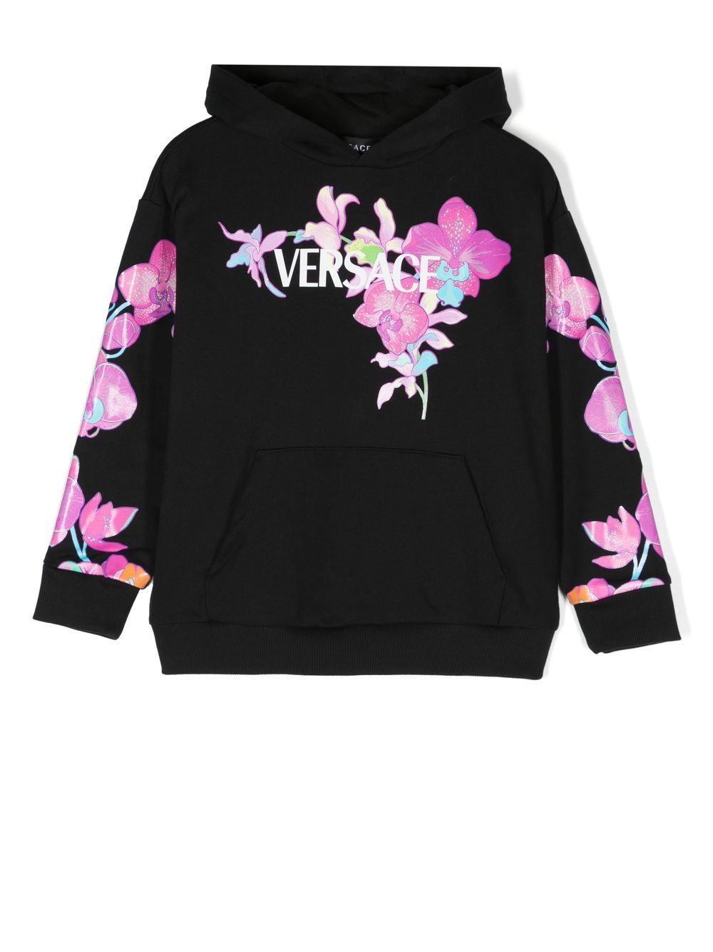 Versace Teen Girls Black Orchid Hoodie