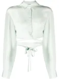 Christopher Esber tie-fastening silk shirt - Green