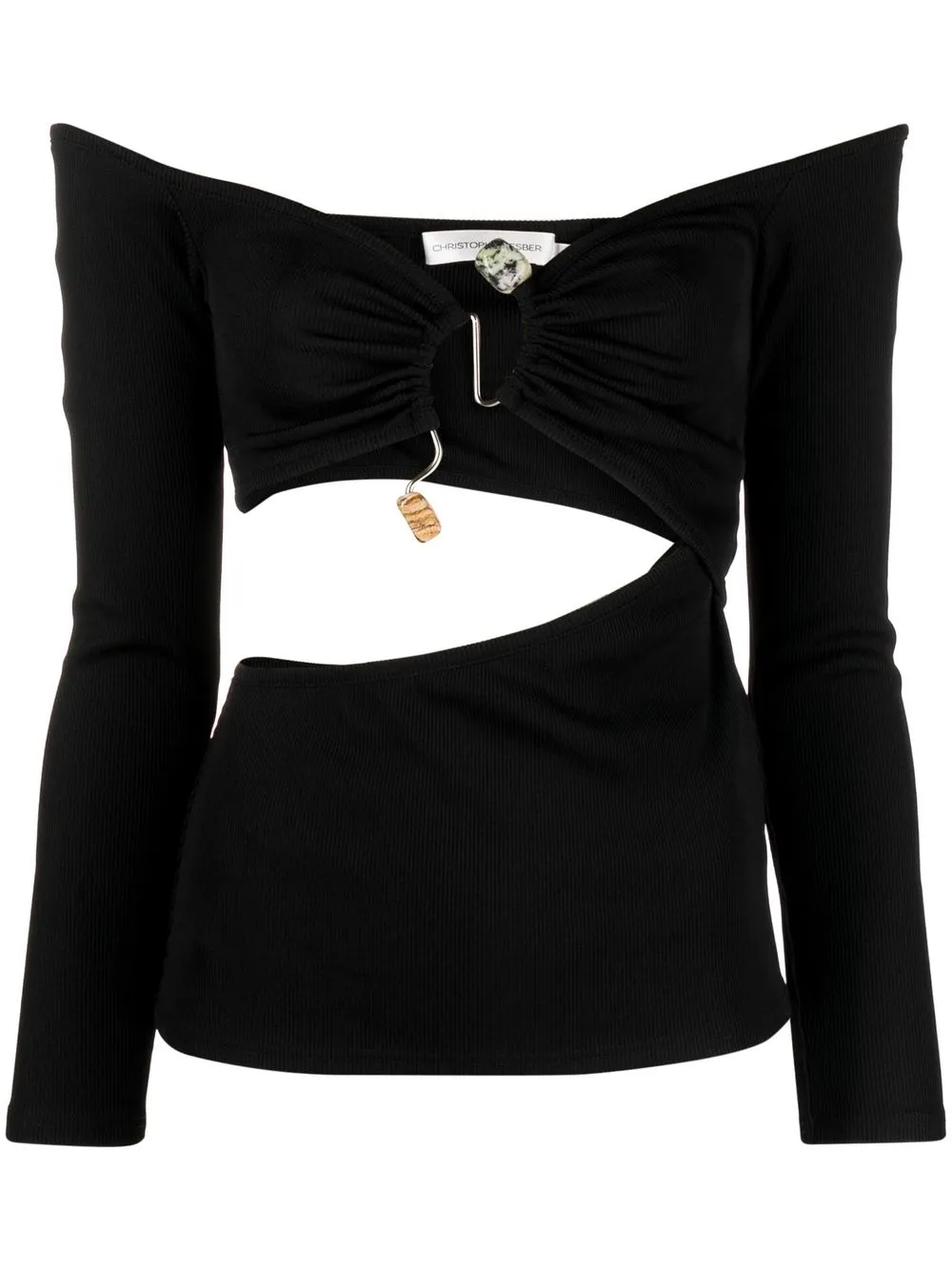 Image 1 of Christopher Esber Distorted Quartz off-shoulder top