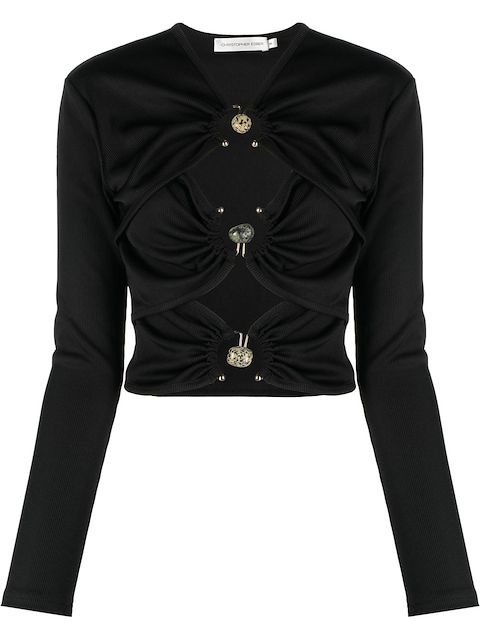 Christopher Esber cut-out detail long-sleeve top