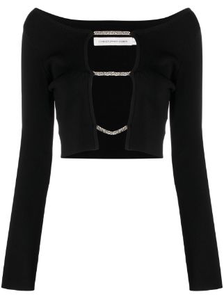 Christopher Esber crystal-embellished strap-detail Top | Black | FARFETCH