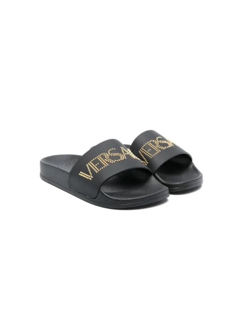 Versace Kids logo-print slides