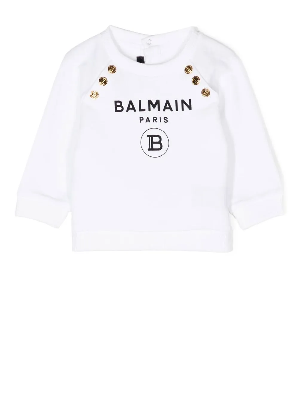 

Balmain Kids sudadera con logo estampado y doble botonadura - Blanco