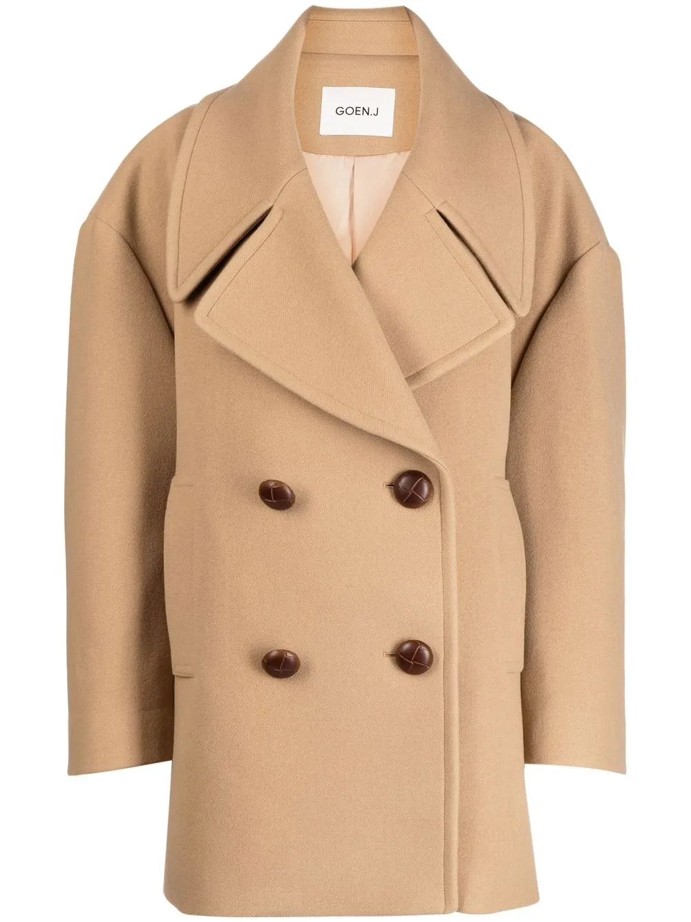 

Goen.J oversized double-breasted peacoat - Brown