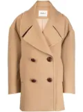 Goen.J oversized double-breasted peacoat - Brown
