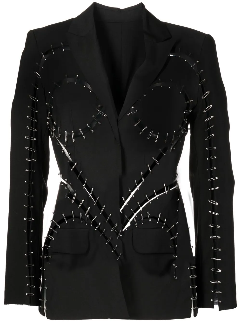 

Act N°1 safety-pin detail single-breasted blazer - Black