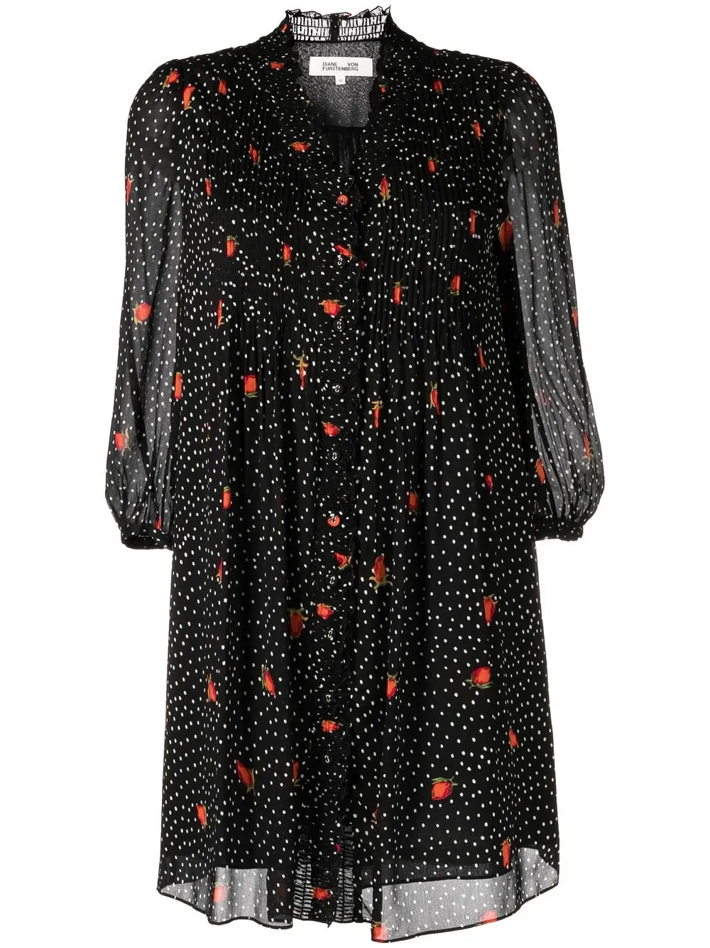 

DVF Diane von Furstenberg Layla chiffon mini dress - Black