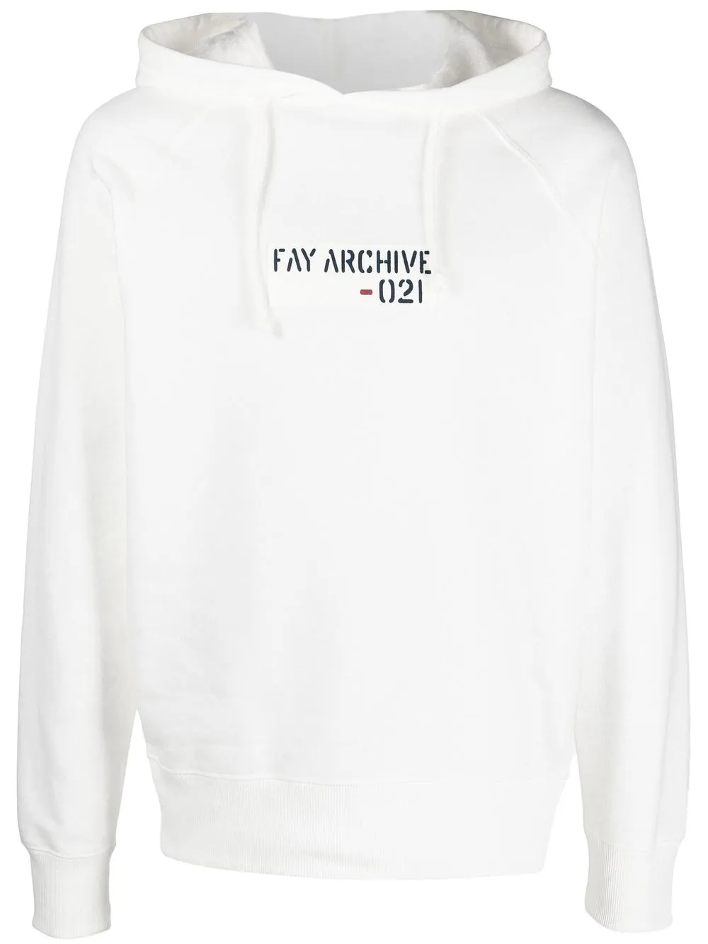 

Fay logo-print cotton hoodie - White