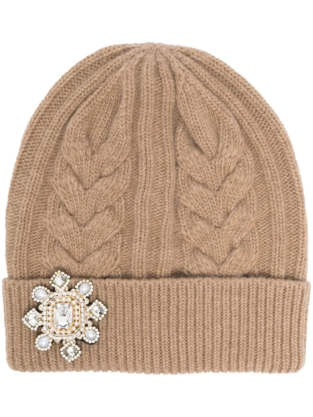 

Antonio Marras embellished-appliqué cable-knit beanie - Neutrals