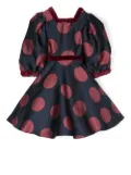 La Stupenderia polka-dot puff-sleeve dress - Blue