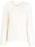 Goen.J cable-knit wool-blend sweater - White