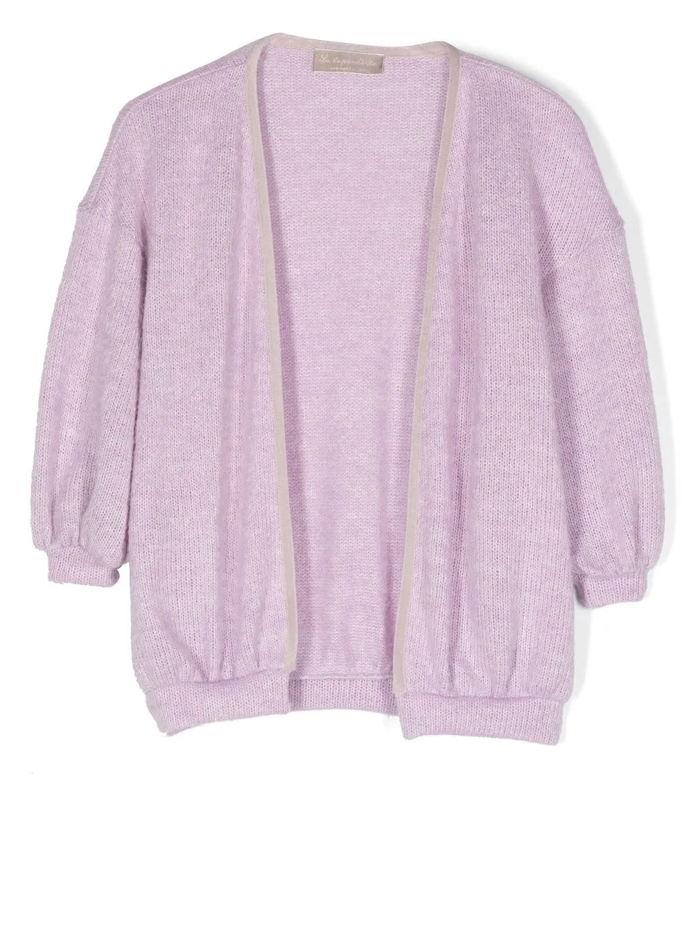 

La Stupenderia velvet-trim knitted cardigan - Purple