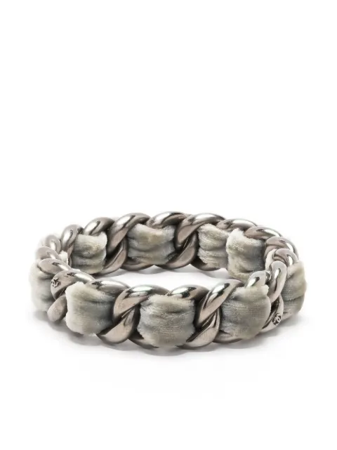 CHANEL Pre-Owned chain-link velvet bracelet