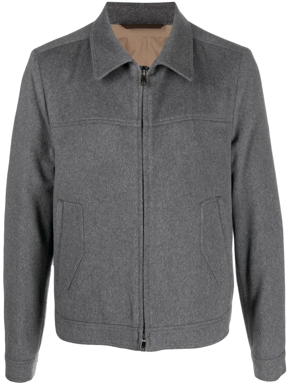 

Corneliani zip-up shirt jacket - Grey