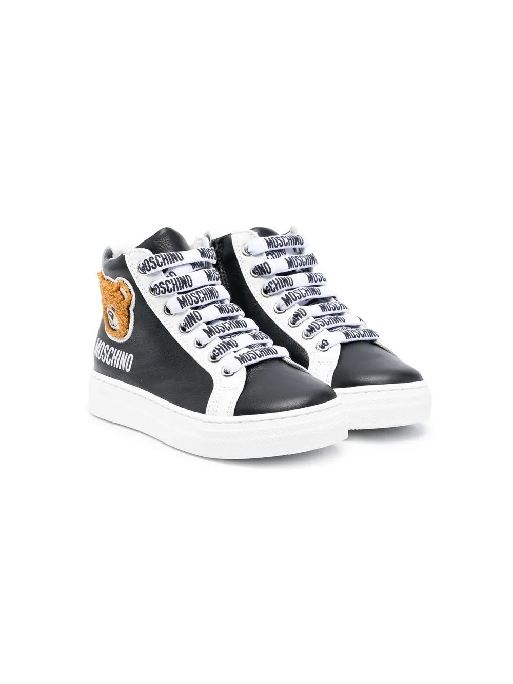 

Moschino Kids Teddy Bear logo high-top sneakers - Black