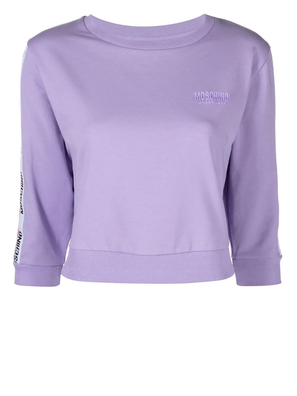 

Moschino logo-appliqué cropped sweater - Purple