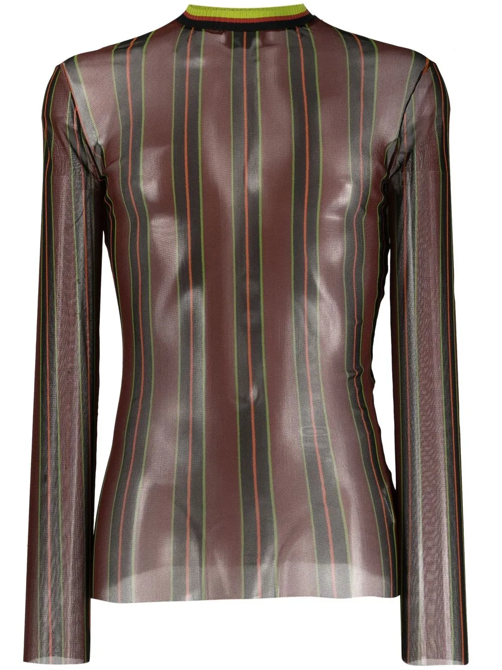 

Jean Paul Gaultier Pre-Owned 1990s striped sheer long-sleeved top - Red