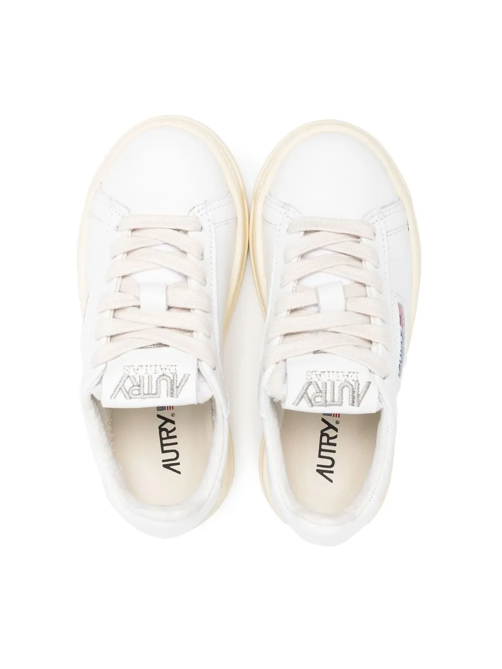 スニーカー AUTRY Kids Medalist in leather white pink Autry Medalist Low Sneakers In White And Pink Leather