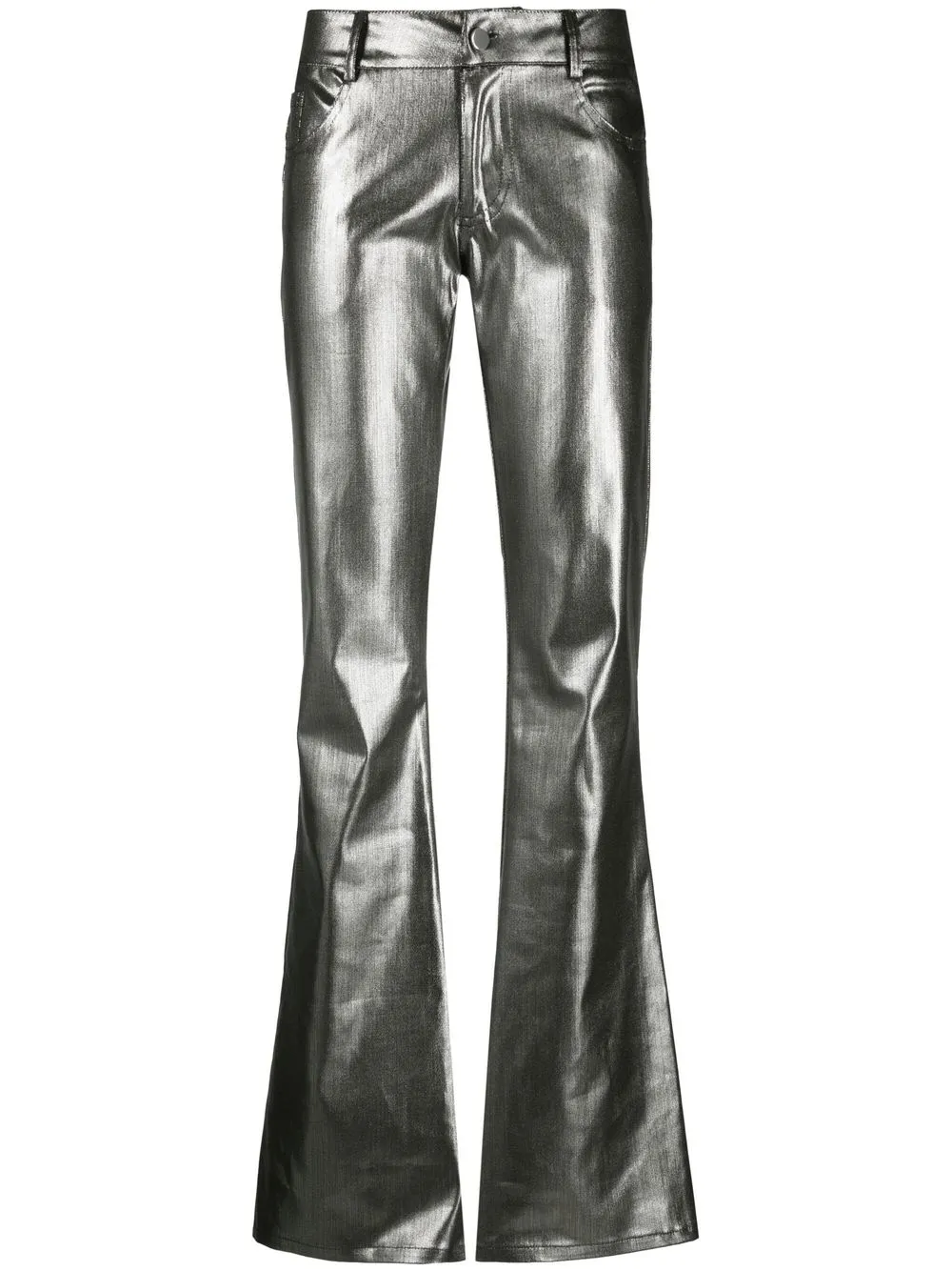 

Collina Strada metallic-effect flared trousers - Silver