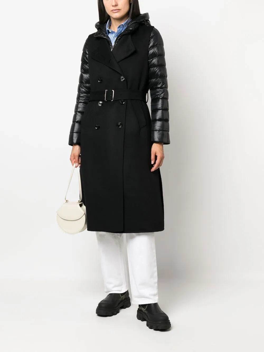 Moorer featherdown Belted Coat Farfetch