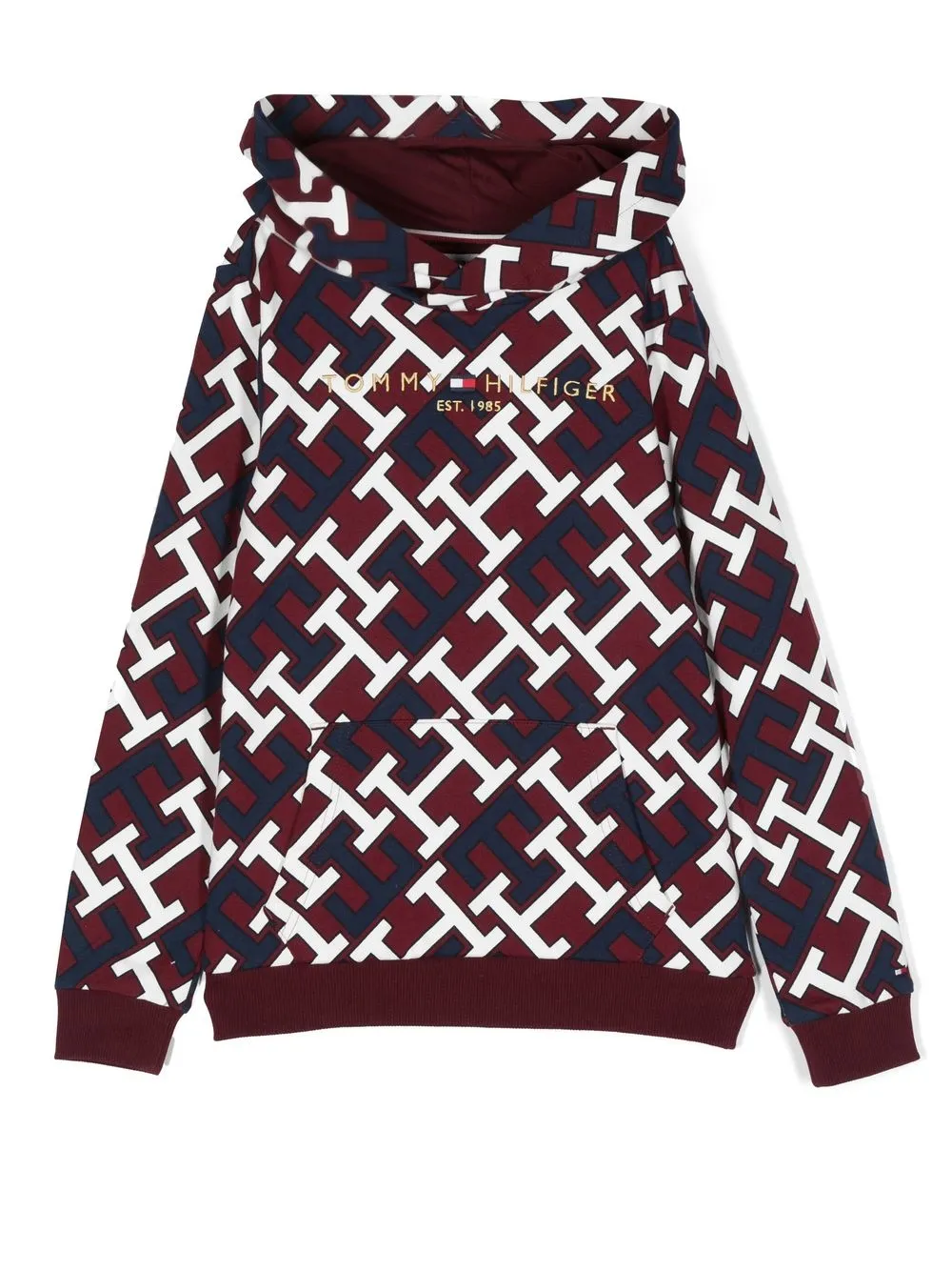 

Tommy Hilfiger Junior monogram-print cotton hoodie - Red