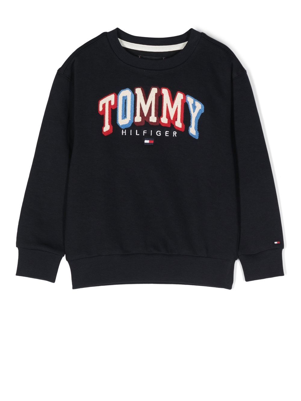 Tommy Hilfiger Junior Kids' Logo-embroidered Sweatshirt In Blue