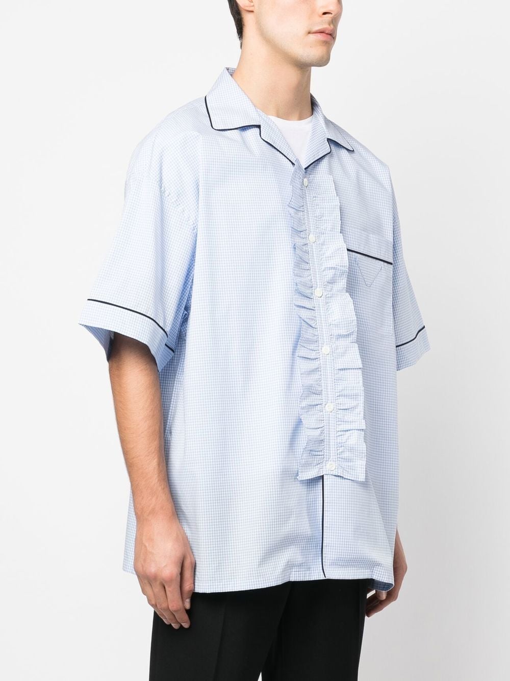 Prada gingham-check ruffle-trimmed Shirt - Farfetch