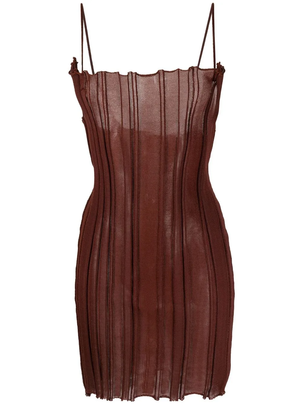 

A. ROEGE HOVE Ida ribbed mini dress - Brown