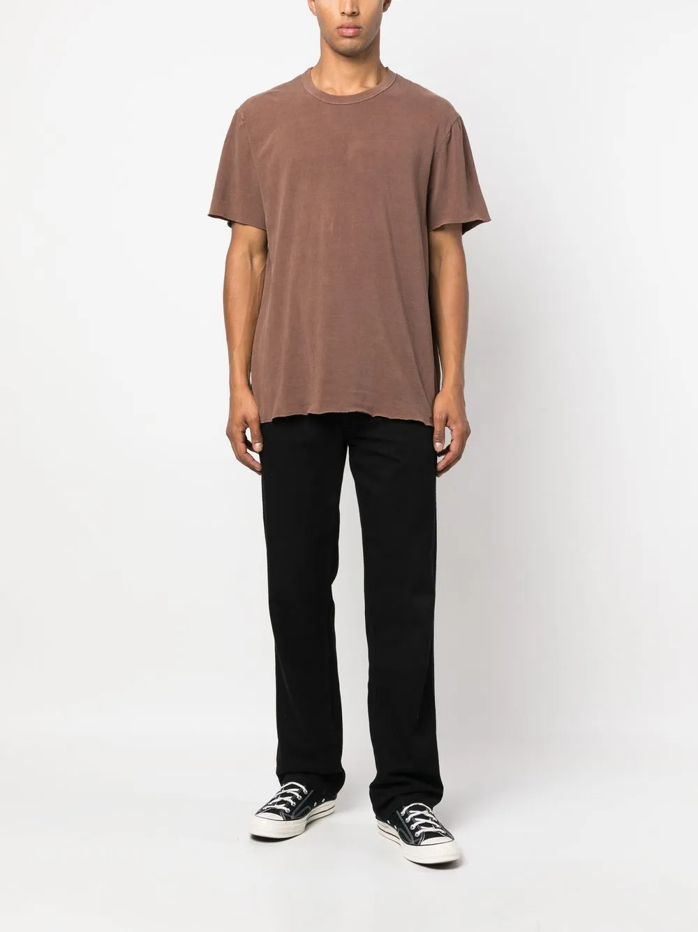 James Perse T-shirt van katoen en jersey - Bruin