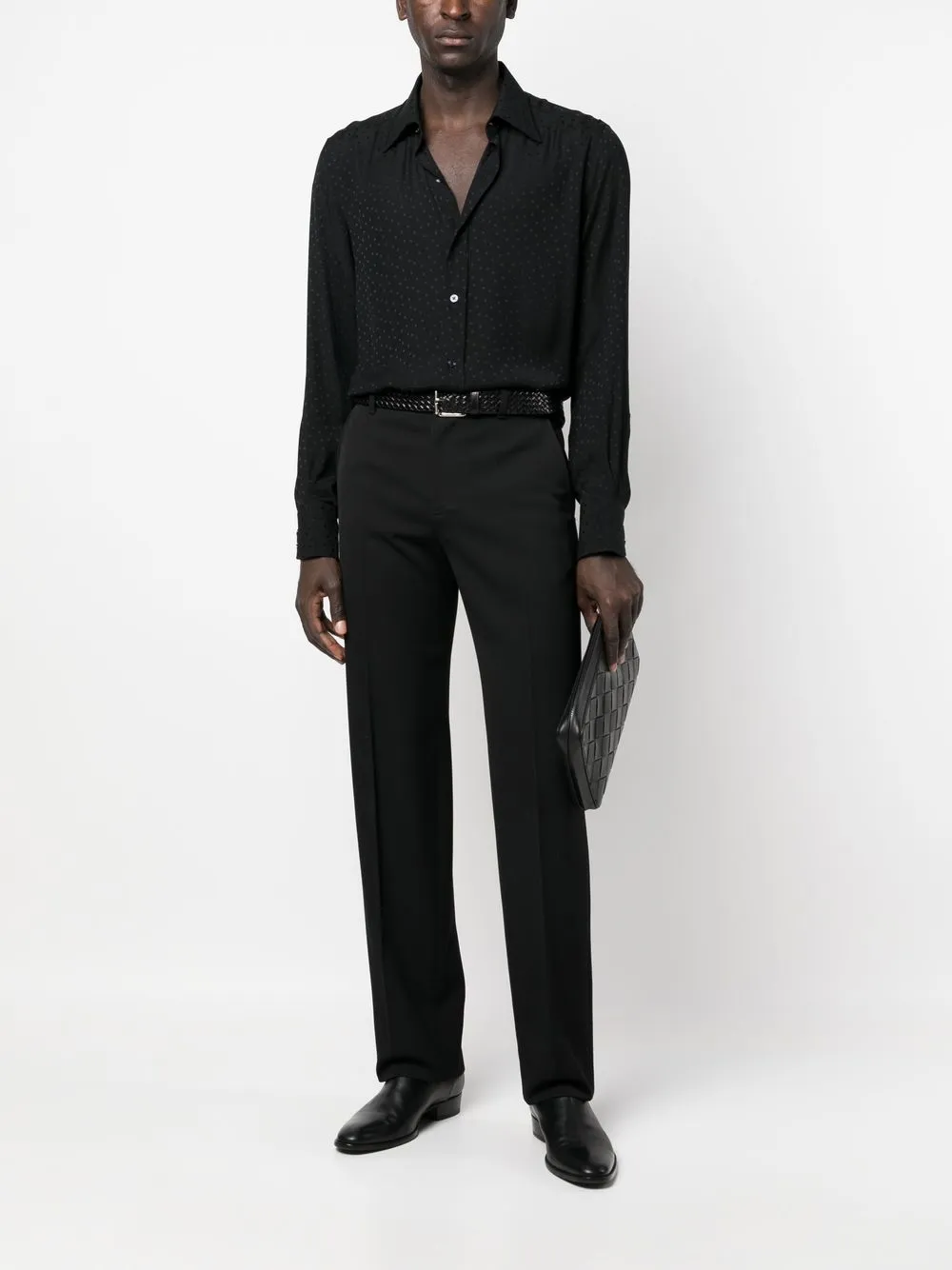 TOM FORD Overhemd met stippen - Zwart