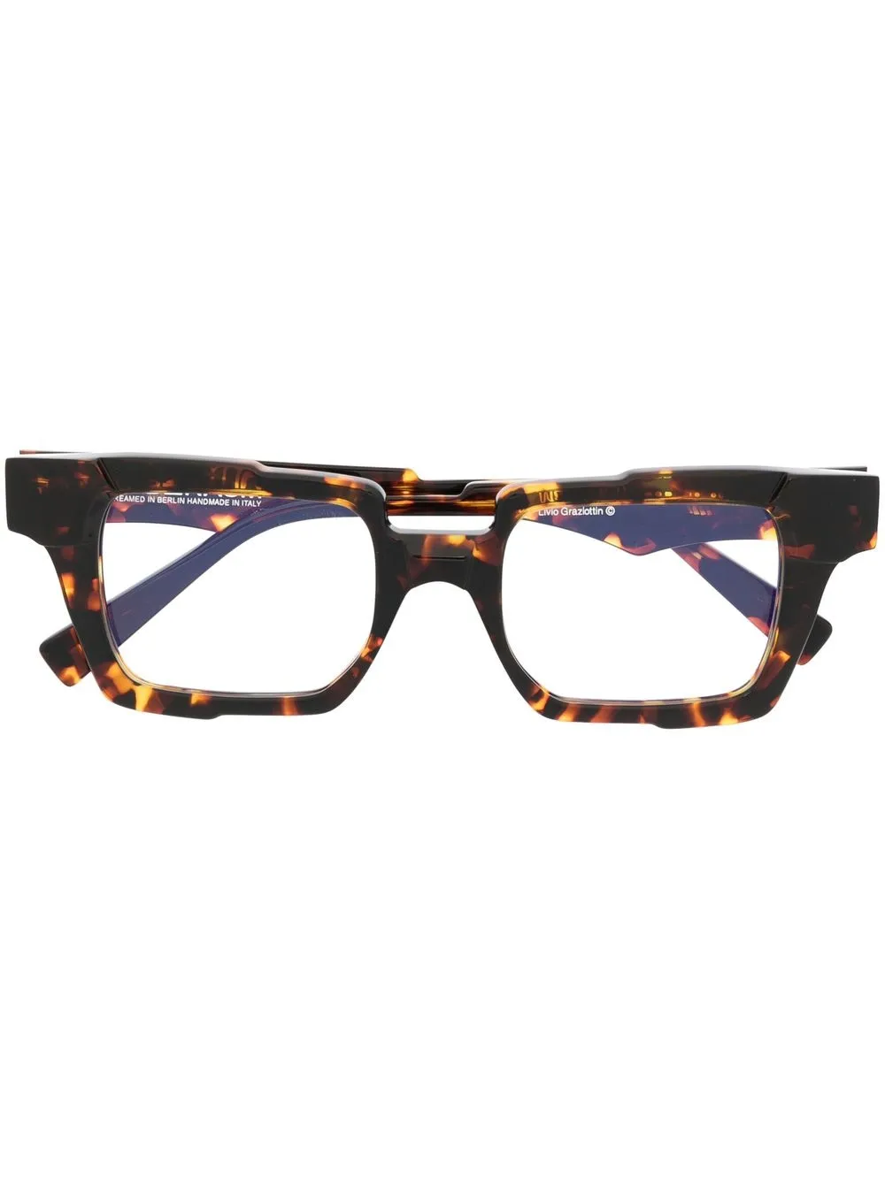 

Kuboraum square-frame optical glasses - Brown