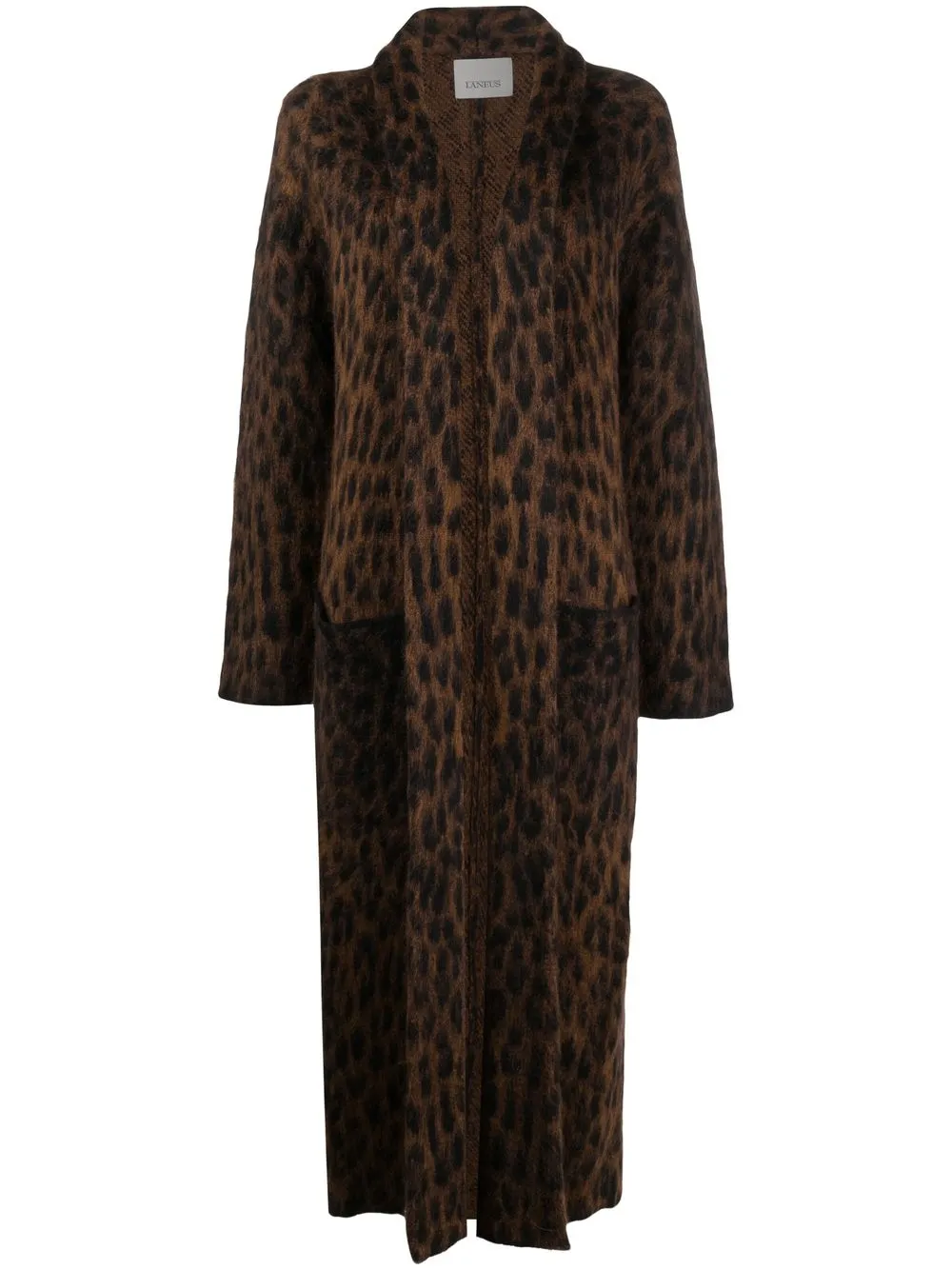 

Laneus leopard-print cardi-coat - Brown