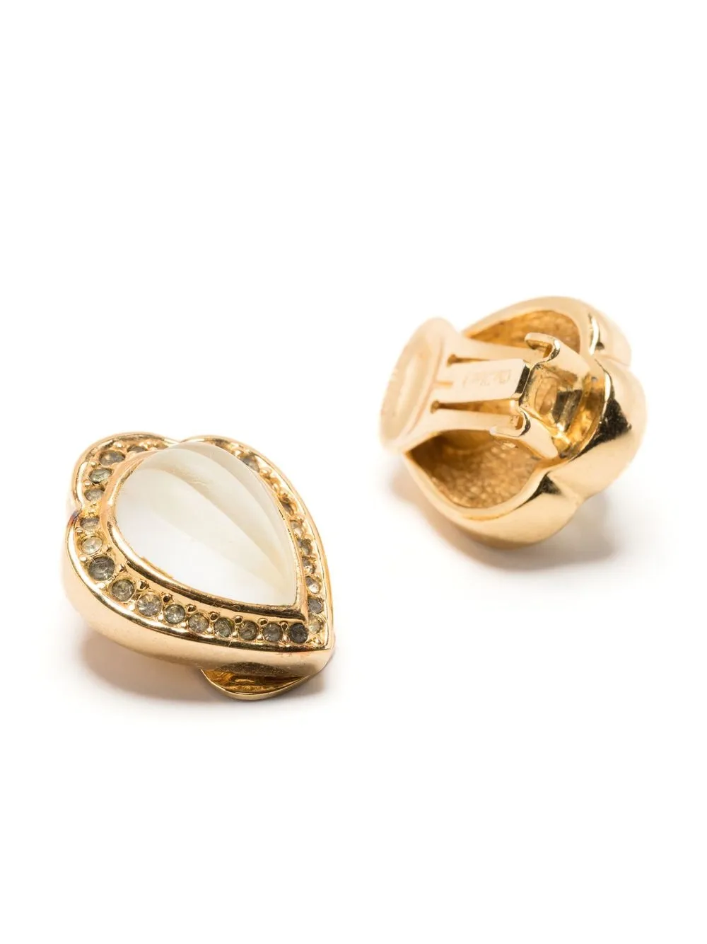 Christian Dior 1980s pre-owned oorclips verfraaid met stras - Goud
