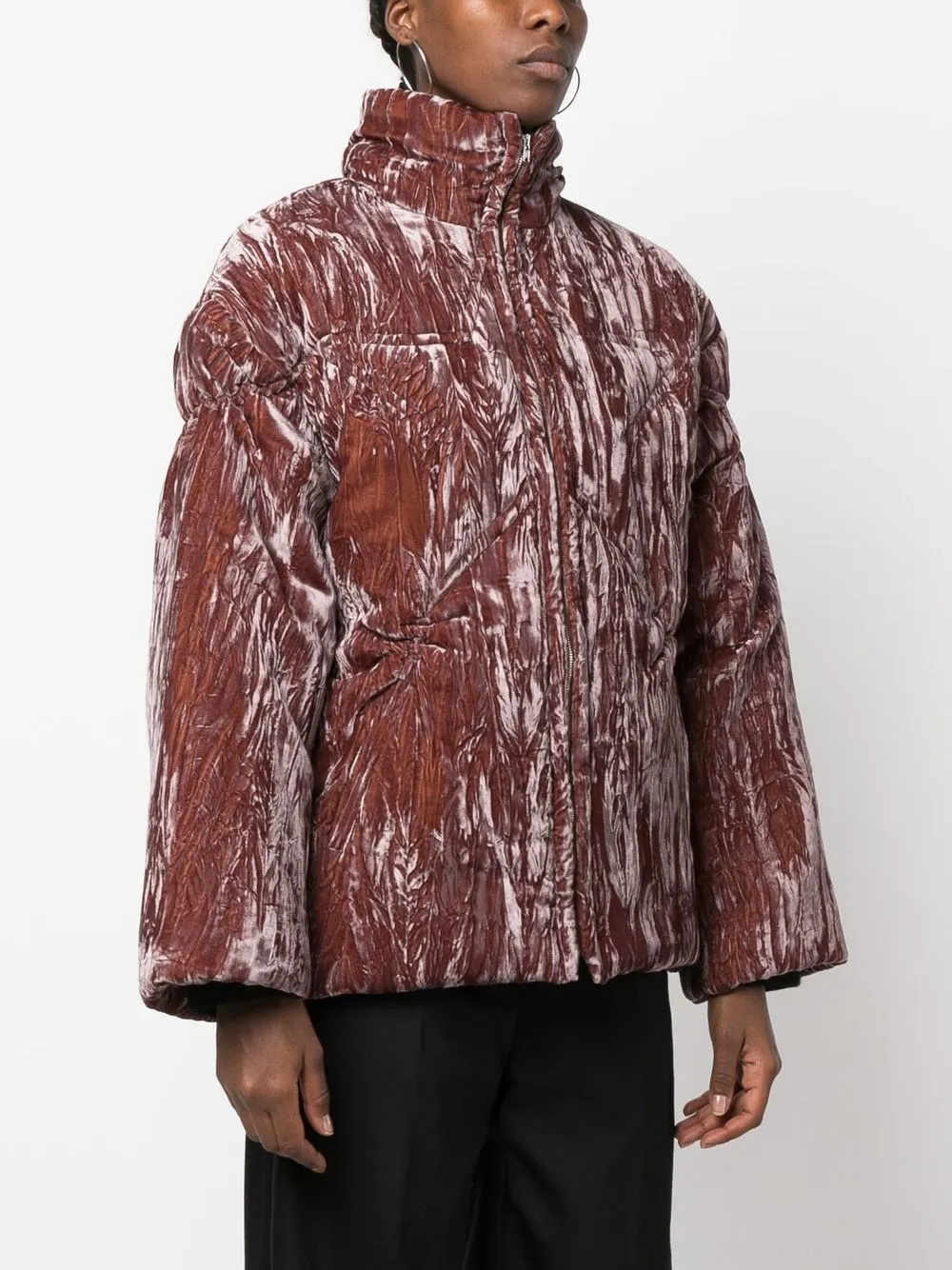 Vara crushed shop velvet down jacket