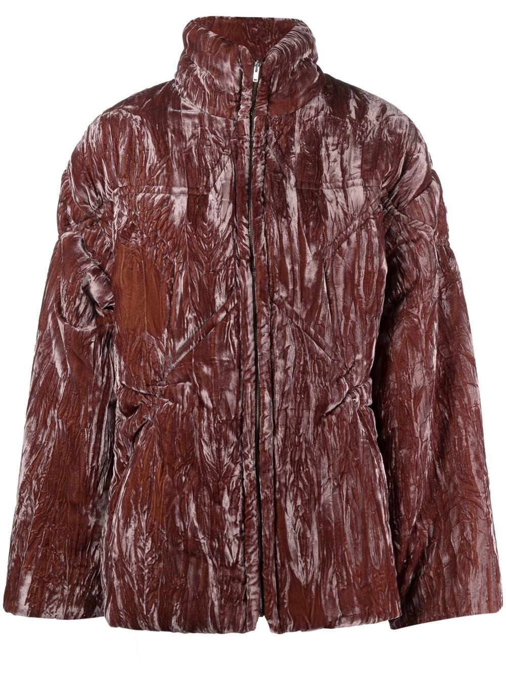 Star crushed-velvet puffer jacket