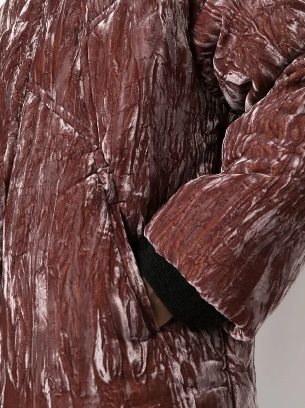 Vara crushed shop velvet down jacket