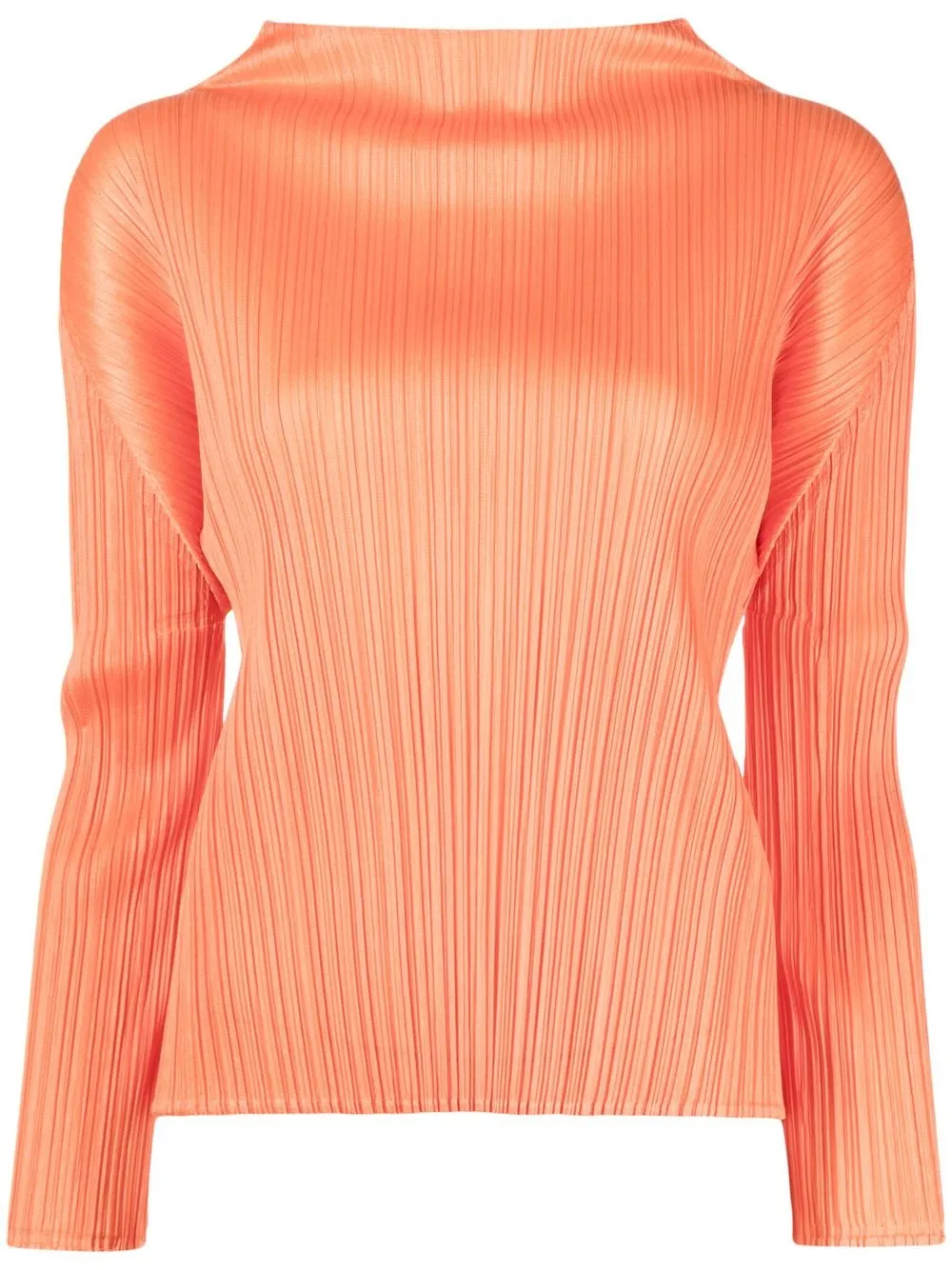 

Pleats Please Issey Miyake October pleated turtleneck top - Orange