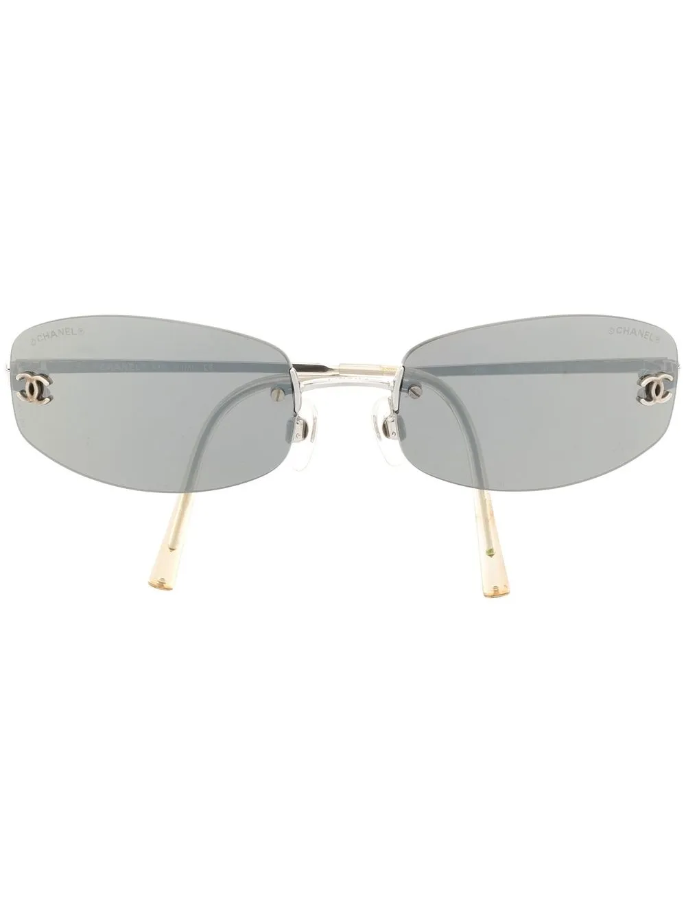 

Chanel Pre-Owned 1990-2000s oval sunglasses - Black