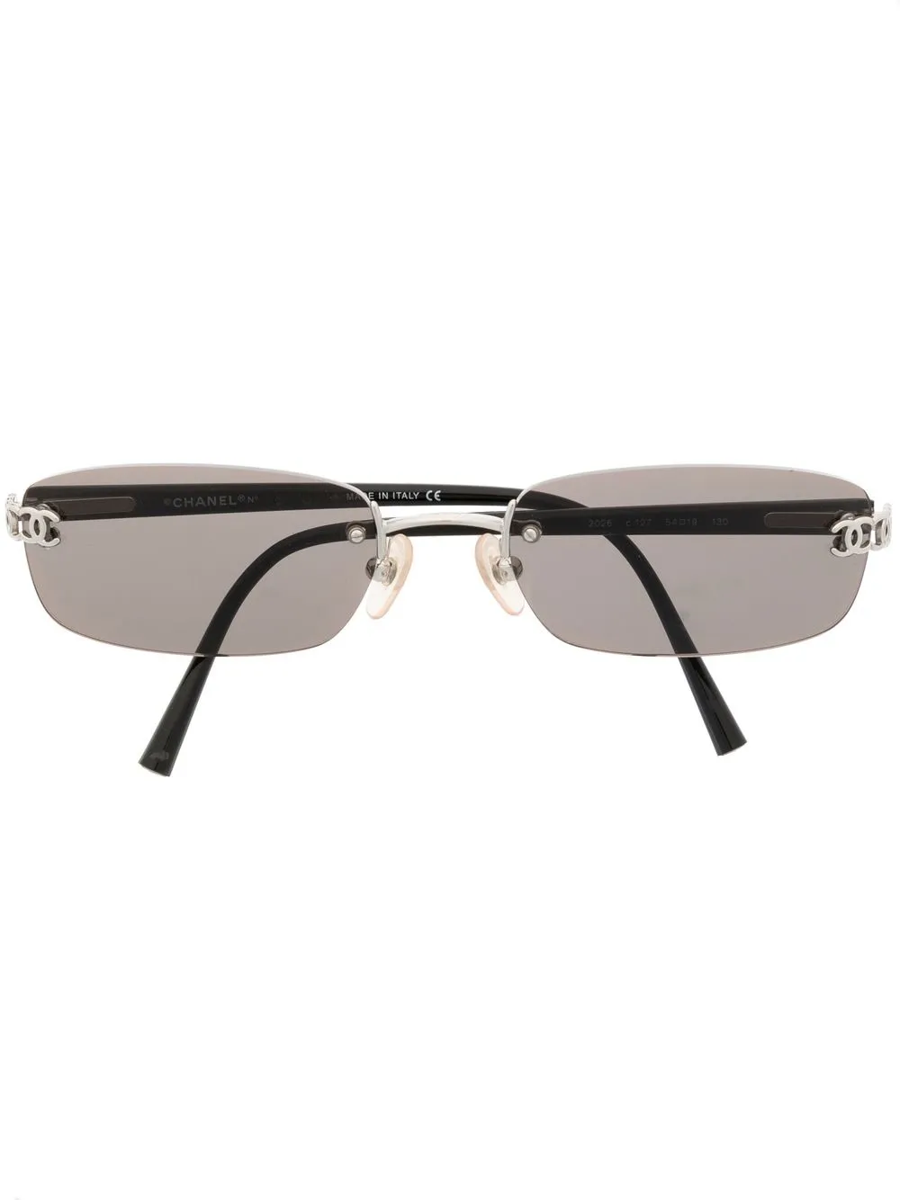 

Chanel Pre-Owned 1990-2000s oval sunglasses - Black