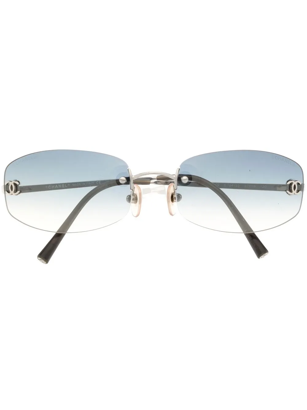 

Chanel Pre-Owned 1990-2000s CC oval sunglasses - Black