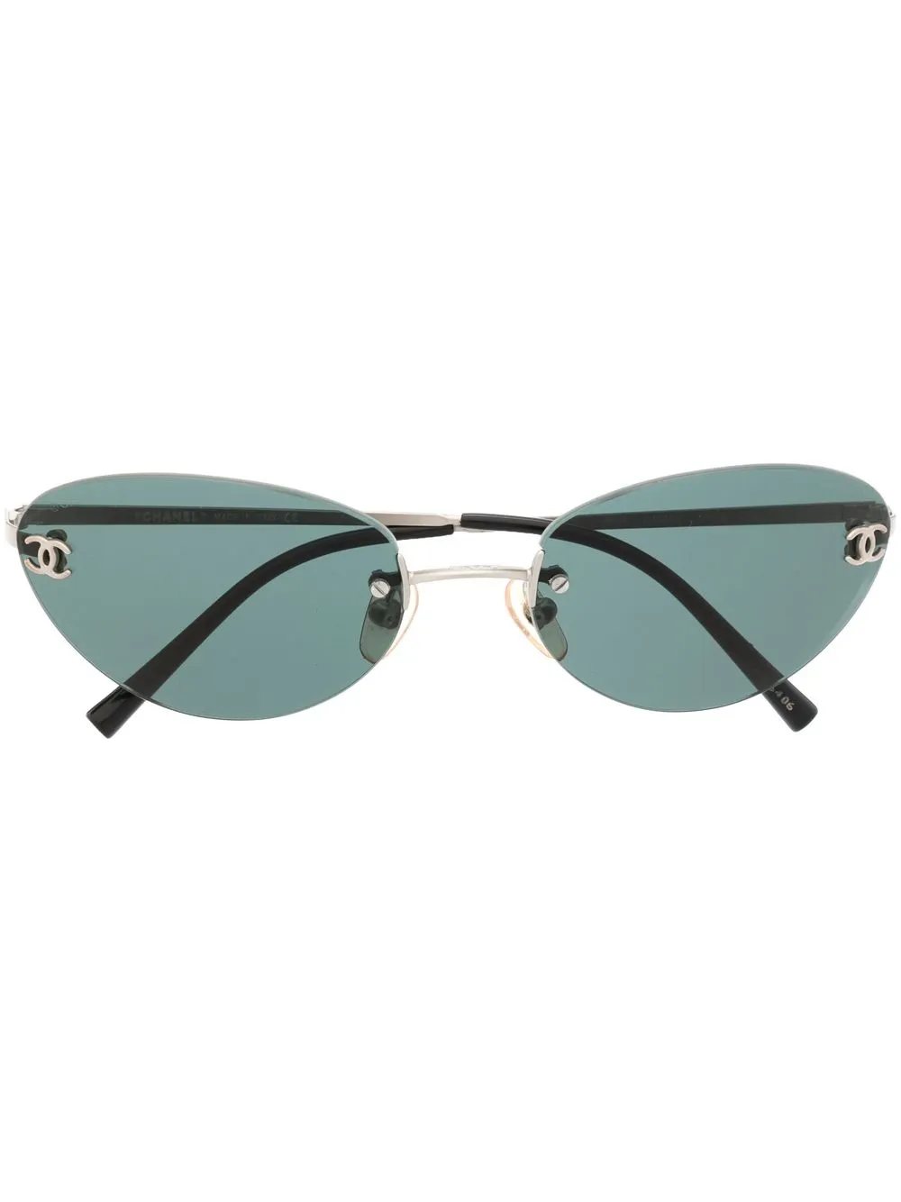 

Chanel Pre-Owned 1990-2000s oval sunglasses - Black